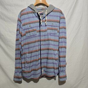 Johnnie-O Melton Surflannel - Malibu (Blue Purple Red Black Striped) - Sz M*  RE